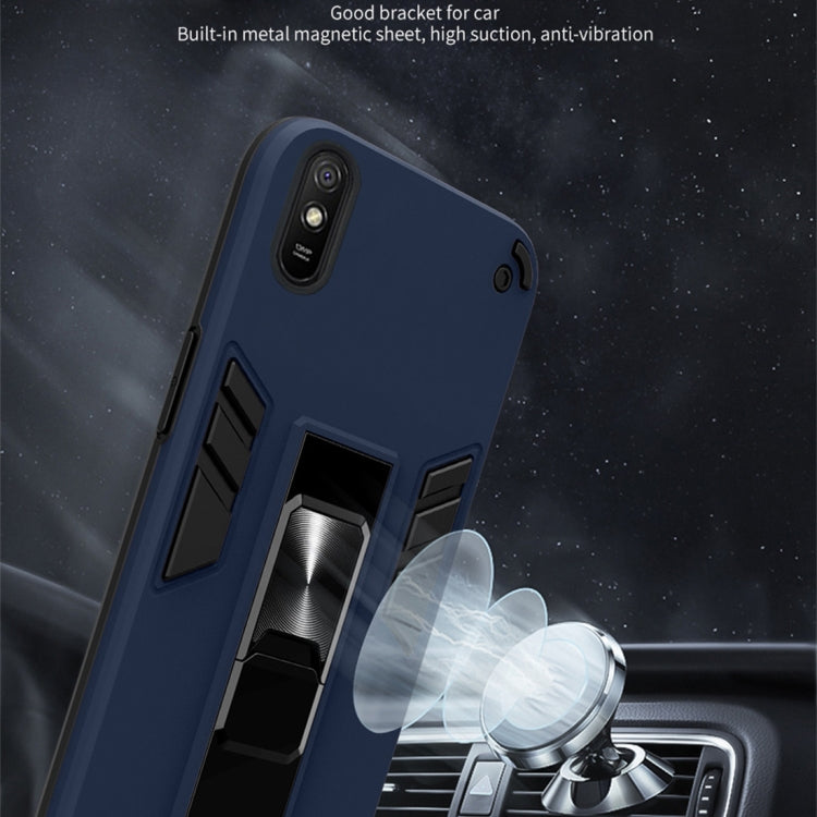 For Xiaomi Redmi 9A 2 in 1 PC + TPU Shockproof Protective Case with Invisible Holder