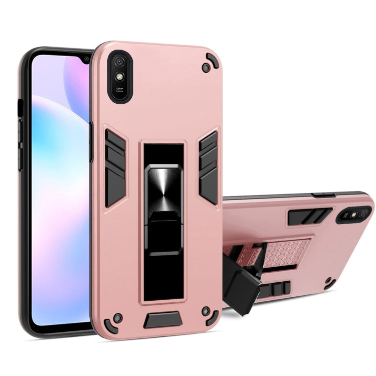 For Xiaomi Redmi 9A 2 in 1 PC + TPU Shockproof Protective Case with Invisible Holder