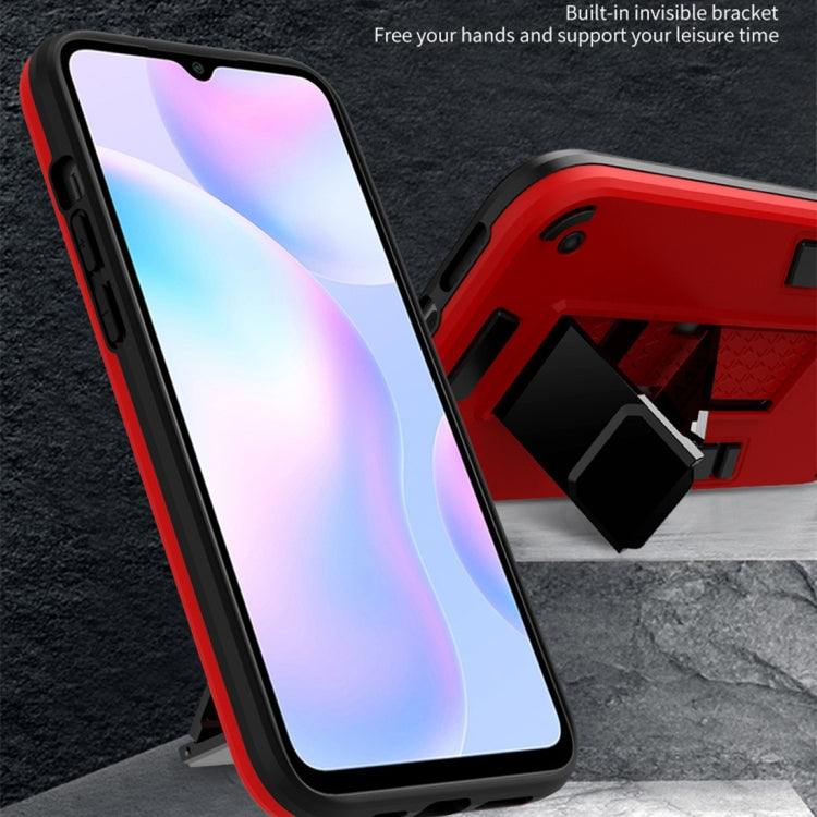 For Xiaomi Redmi 9A 2 in 1 PC + TPU Shockproof Protective Case with Invisible Holder