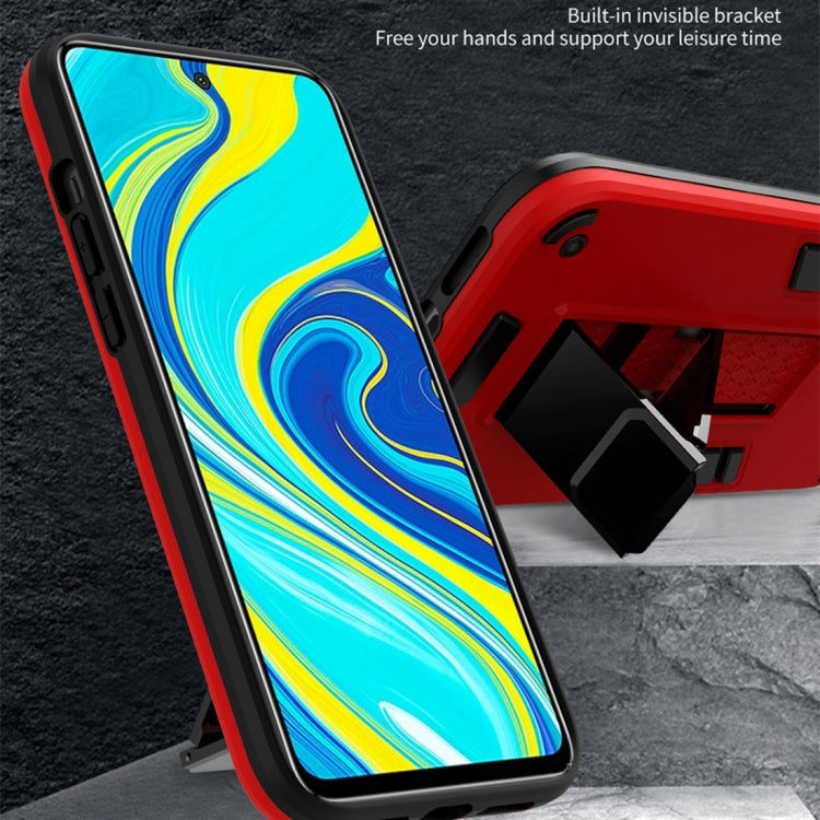 For Xiaomi Redmi Note 9S 2 in 1 PC + TPU Shockproof Protective Case with Invisible Holder