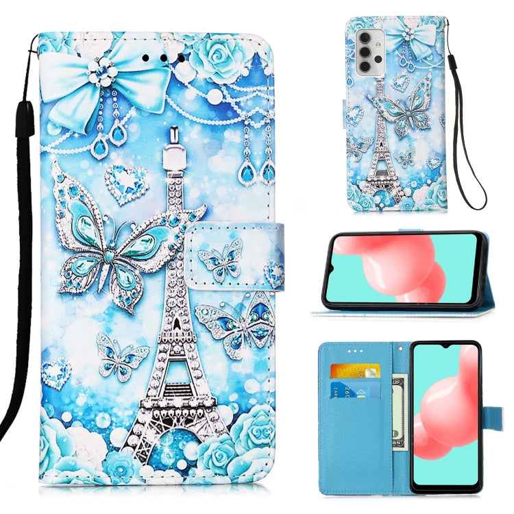 For Samsung Galaxy A32 5G 3D Painting Horizontal Flip Leather Case with Holder & Card Slot & Lanyard