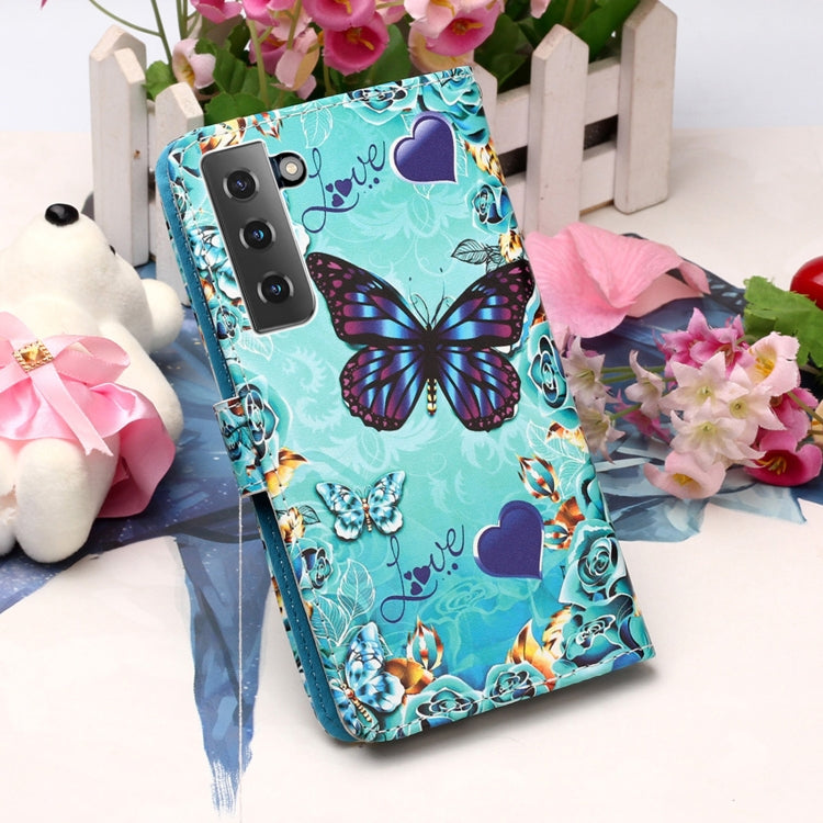 For Samsung Galaxy S21 5G 3D Painting Horizontal Flip Leather Case with Holder & Card Slot & Lanyard