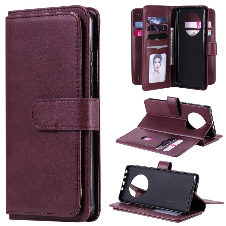 For Huawei Mate 40 Multifunctional Magnetic Copper Buckle Horizontal Flip Solid Color Leather Case with 10 Card Slots & Wallet & Holder & Photo Frame