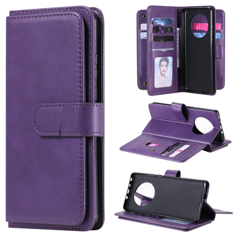 For Huawei Mate 40 Multifunctional Magnetic Copper Buckle Horizontal Flip Solid Color Leather Case with 10 Card Slots & Wallet & Holder & Photo Frame