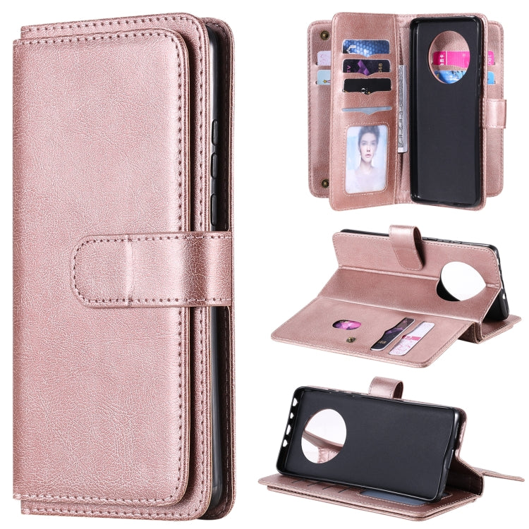 For Huawei Mate 40 Multifunctional Magnetic Copper Buckle Horizontal Flip Solid Color Leather Case with 10 Card Slots & Wallet & Holder & Photo Frame