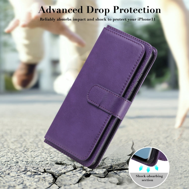 For Huawei Mate 40 Multifunctional Magnetic Copper Buckle Horizontal Flip Solid Color Leather Case with 10 Card Slots & Wallet & Holder & Photo Frame