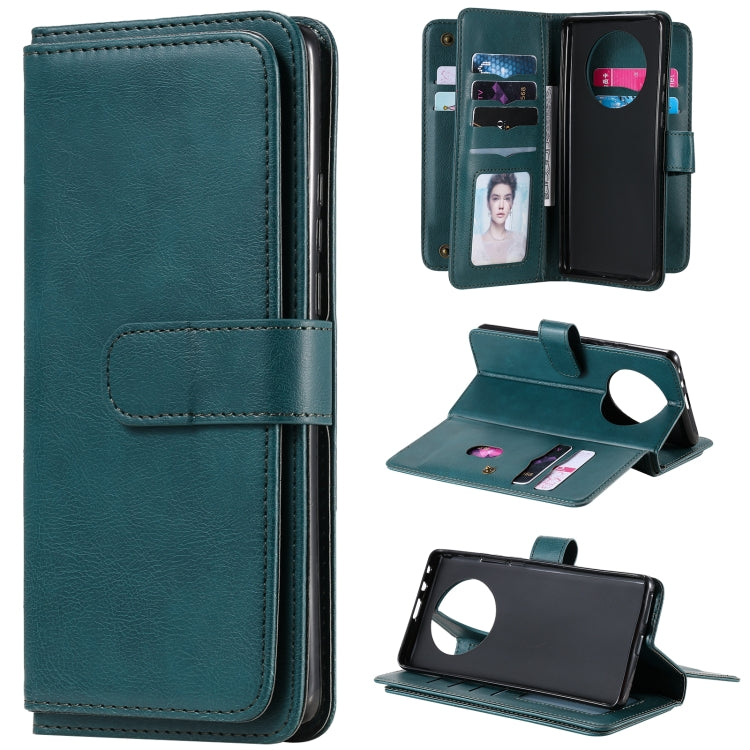 For Huawei Mate 40 Pro Multifunctional Magnetic Copper Buckle Horizontal Flip Solid Color Leather Case with 10 Card Slots & Wallet & Holder & Photo Frame
