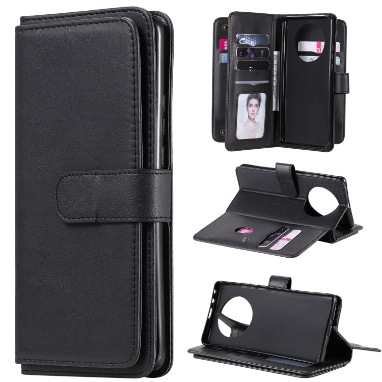 For Huawei Mate 40 Pro Multifunctional Magnetic Copper Buckle Horizontal Flip Solid Color Leather Case with 10 Card Slots & Wallet & Holder & Photo Frame