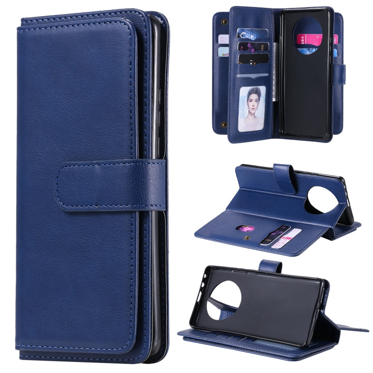 For Huawei Mate 40 Pro Multifunctional Magnetic Copper Buckle Horizontal Flip Solid Color Leather Case with 10 Card Slots & Wallet & Holder & Photo Frame