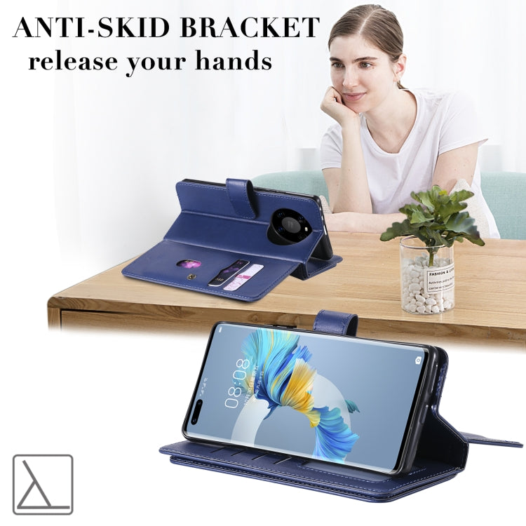 For Huawei Mate 40 Pro Multifunctional Magnetic Copper Buckle Horizontal Flip Solid Color Leather Case with 10 Card Slots & Wallet & Holder & Photo Frame