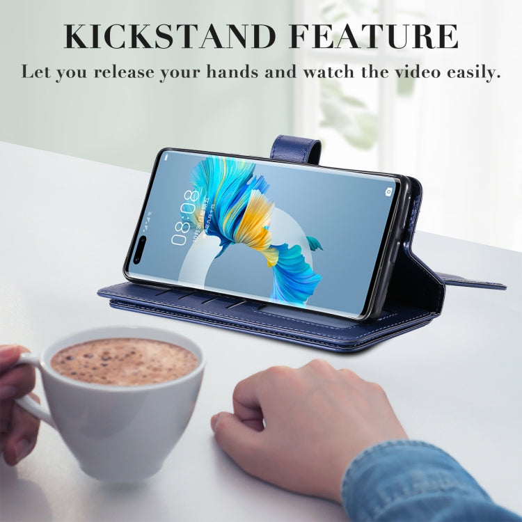 For Huawei Mate 40 Pro Multifunctional Magnetic Copper Buckle Horizontal Flip Solid Color Leather Case with 10 Card Slots & Wallet & Holder & Photo Frame