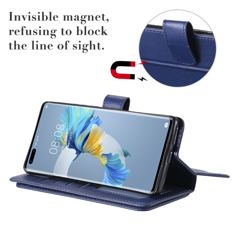 For Huawei Mate 40 Pro Multifunctional Magnetic Copper Buckle Horizontal Flip Solid Color Leather Case with 10 Card Slots & Wallet & Holder & Photo Frame