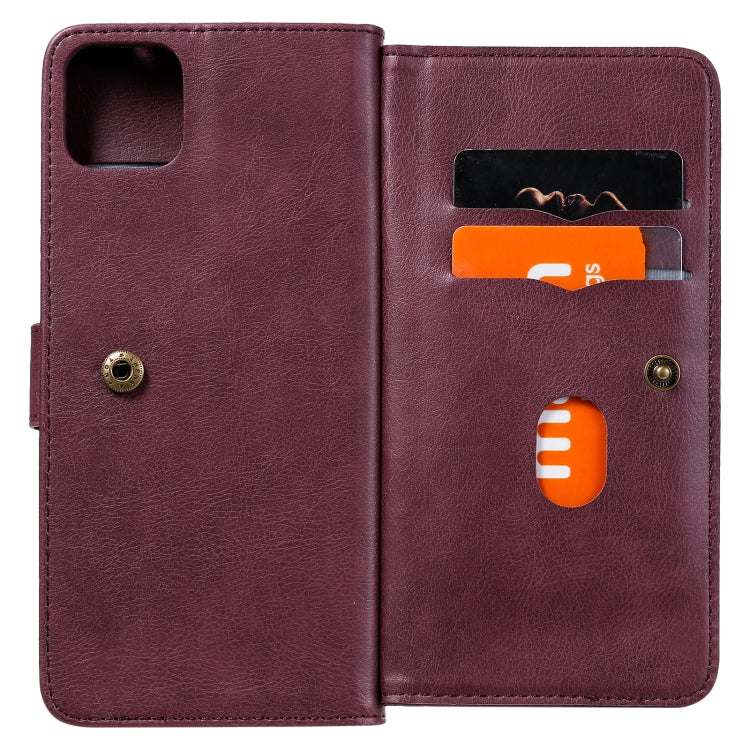 For Huawei Enjoy 20 5G Multifunctional Magnetic Copper Buckle Horizontal Flip Solid Color Leather Case with 10 Card Slots & Wallet & Holder & Photo Frame
