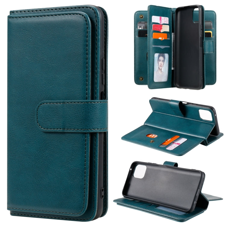 For Huawei Enjoy 20 5G Multifunctional Magnetic Copper Buckle Horizontal Flip Solid Color Leather Case with 10 Card Slots & Wallet & Holder & Photo Frame
