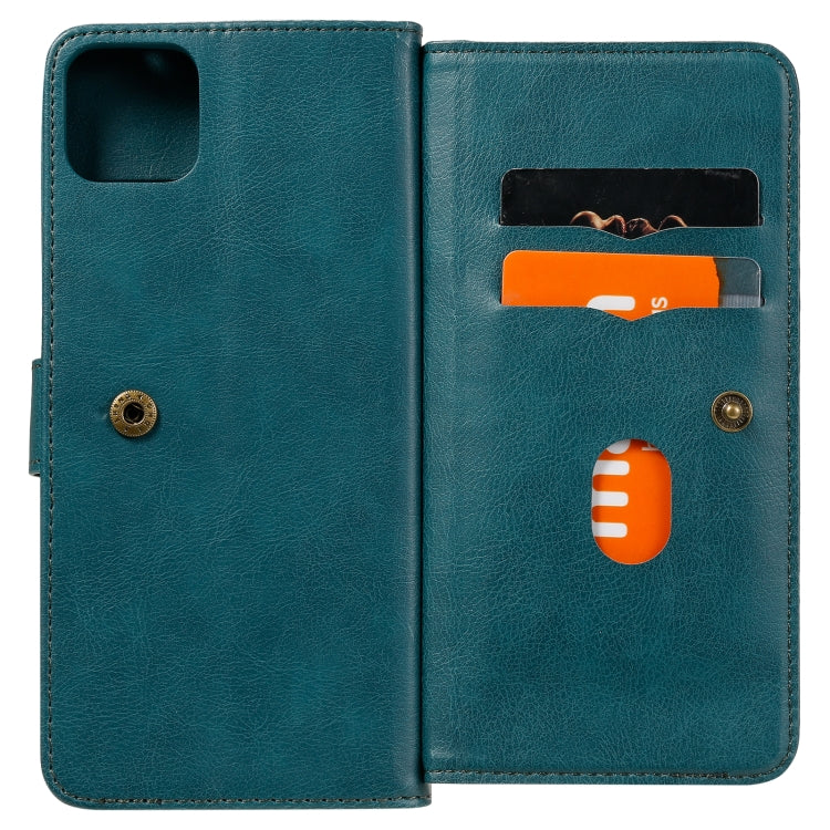 For Huawei Enjoy 20 5G Multifunctional Magnetic Copper Buckle Horizontal Flip Solid Color Leather Case with 10 Card Slots & Wallet & Holder & Photo Frame