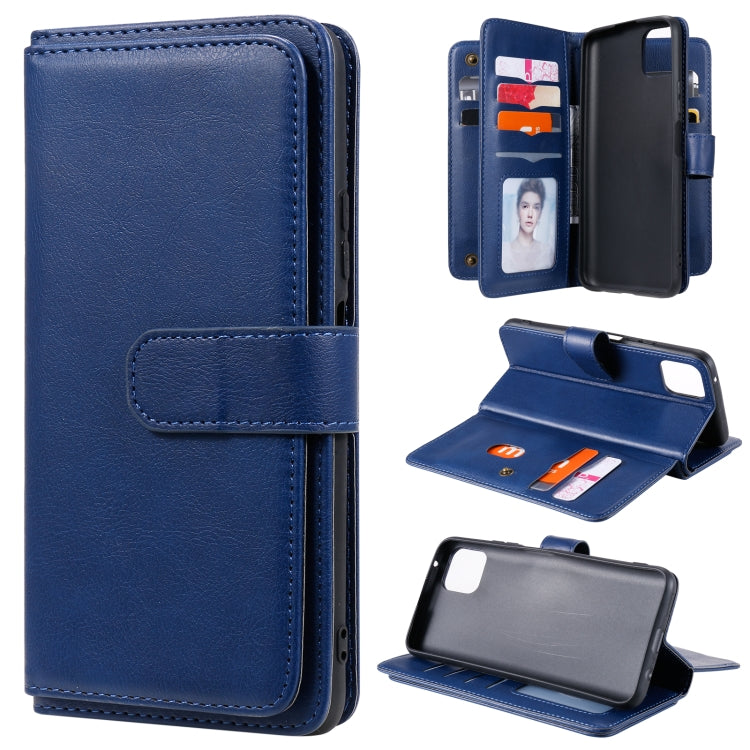 For Huawei Enjoy 20 5G Multifunctional Magnetic Copper Buckle Horizontal Flip Solid Color Leather Case with 10 Card Slots & Wallet & Holder & Photo Frame