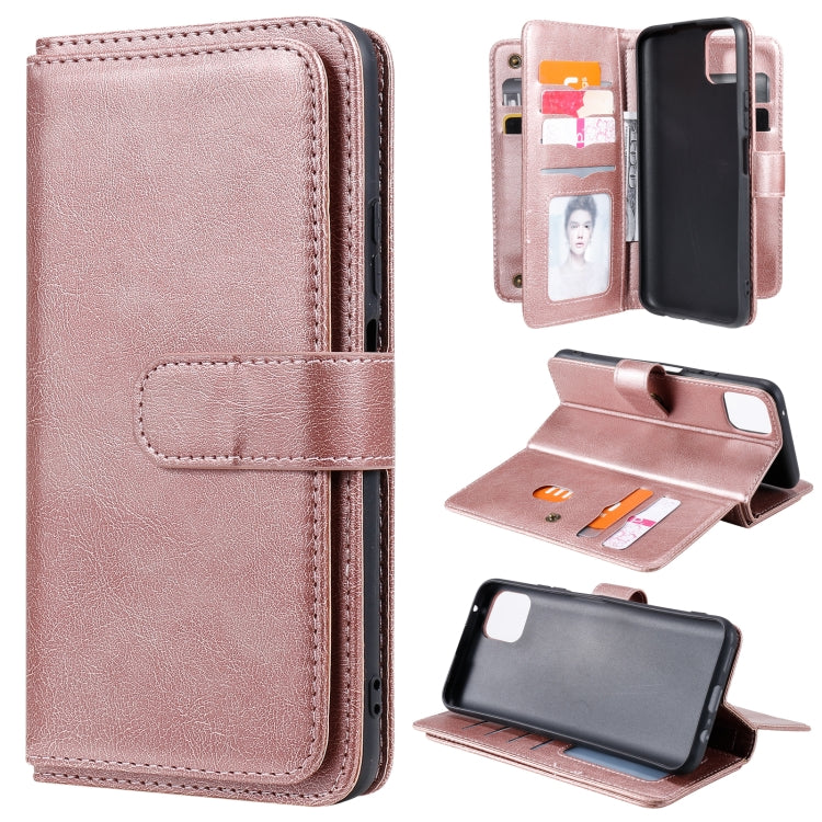 For Huawei Enjoy 20 5G Multifunctional Magnetic Copper Buckle Horizontal Flip Solid Color Leather Case with 10 Card Slots & Wallet & Holder & Photo Frame