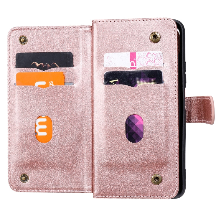 For Huawei Enjoy 20 5G Multifunctional Magnetic Copper Buckle Horizontal Flip Solid Color Leather Case with 10 Card Slots & Wallet & Holder & Photo Frame