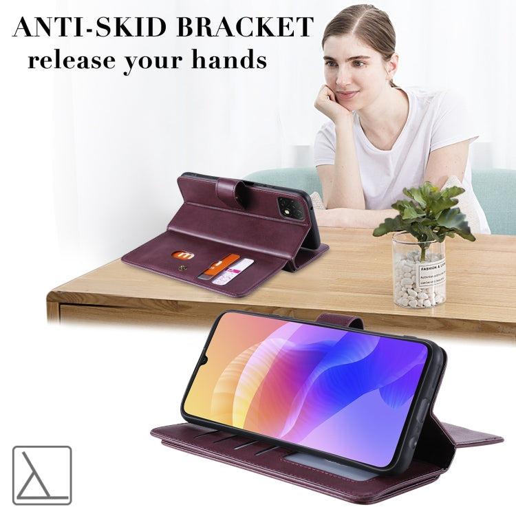 For Huawei Enjoy 20 5G Multifunctional Magnetic Copper Buckle Horizontal Flip Solid Color Leather Case with 10 Card Slots & Wallet & Holder & Photo Frame