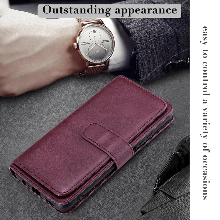 For Huawei Enjoy 20 5G Multifunctional Magnetic Copper Buckle Horizontal Flip Solid Color Leather Case with 10 Card Slots & Wallet & Holder & Photo Frame