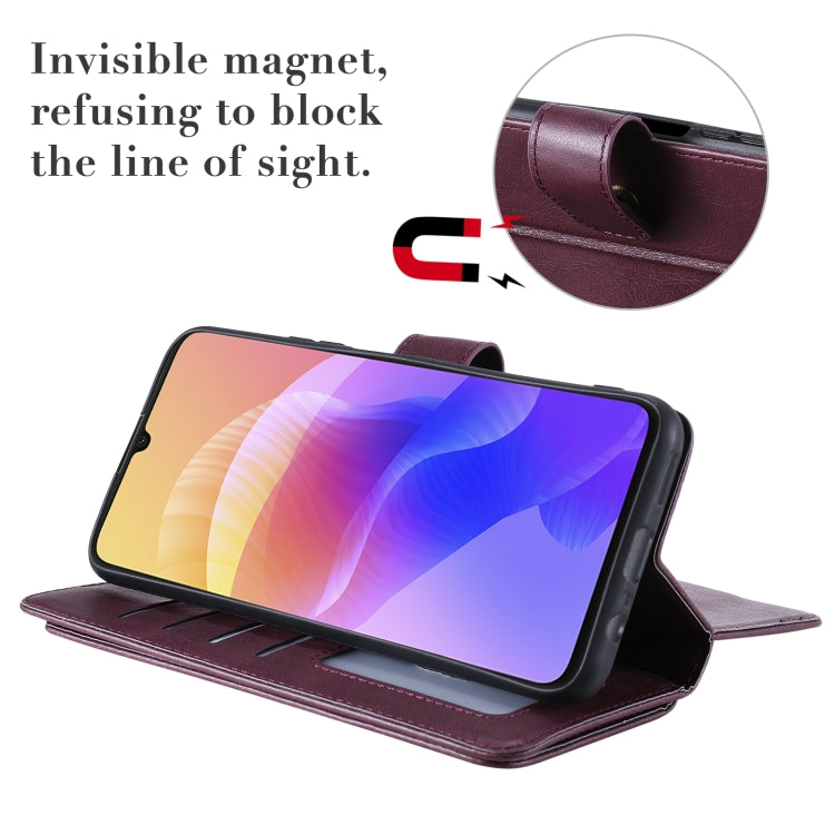For Huawei Enjoy 20 5G Multifunctional Magnetic Copper Buckle Horizontal Flip Solid Color Leather Case with 10 Card Slots & Wallet & Holder & Photo Frame