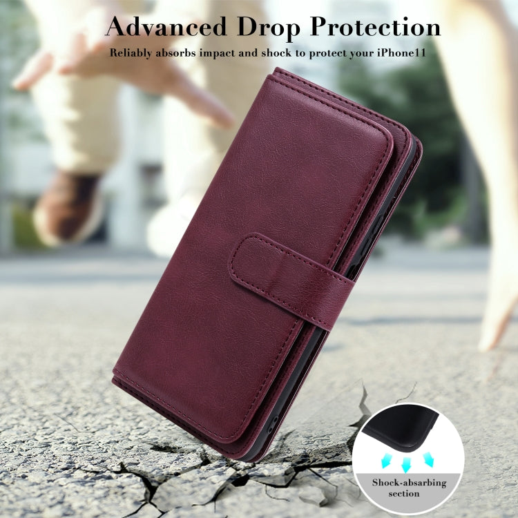 For Huawei Enjoy 20 5G Multifunctional Magnetic Copper Buckle Horizontal Flip Solid Color Leather Case with 10 Card Slots & Wallet & Holder & Photo Frame