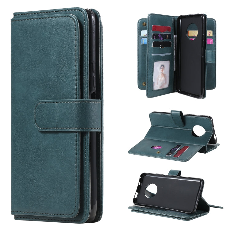 For Huawei Enjoy 20 Plus 5G Multifunctional Magnetic Copper Buckle Horizontal Flip Solid Color Leather Case with 10 Card Slots & Wallet & Holder & Photo Frame