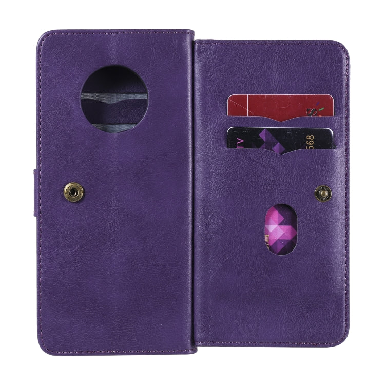 For Huawei Enjoy 20 Plus 5G Multifunctional Magnetic Copper Buckle Horizontal Flip Solid Color Leather Case with 10 Card Slots & Wallet & Holder & Photo Frame