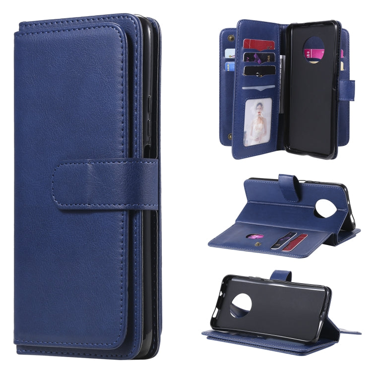 For Huawei Enjoy 20 Plus 5G Multifunctional Magnetic Copper Buckle Horizontal Flip Solid Color Leather Case with 10 Card Slots & Wallet & Holder & Photo Frame