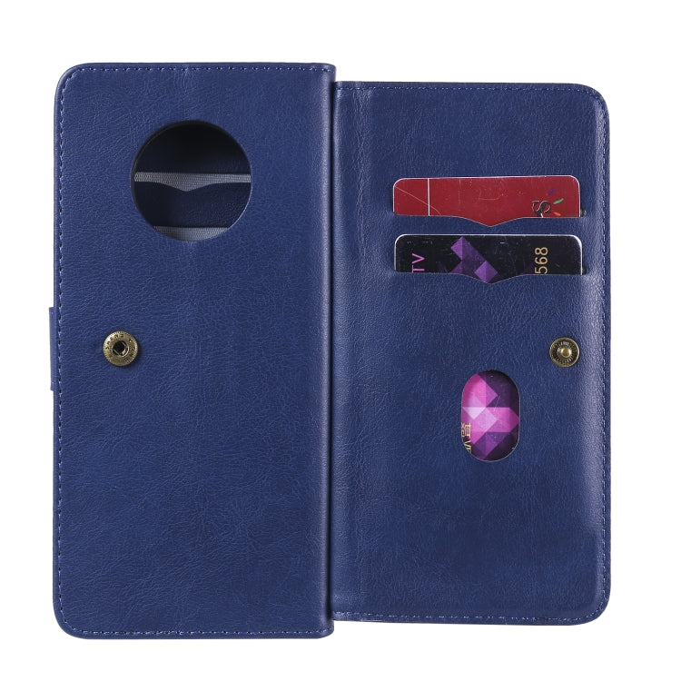 For Huawei Enjoy 20 Plus 5G Multifunctional Magnetic Copper Buckle Horizontal Flip Solid Color Leather Case with 10 Card Slots & Wallet & Holder & Photo Frame