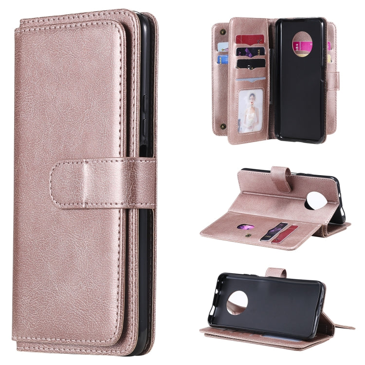 For Huawei Enjoy 20 Plus 5G Multifunctional Magnetic Copper Buckle Horizontal Flip Solid Color Leather Case with 10 Card Slots & Wallet & Holder & Photo Frame