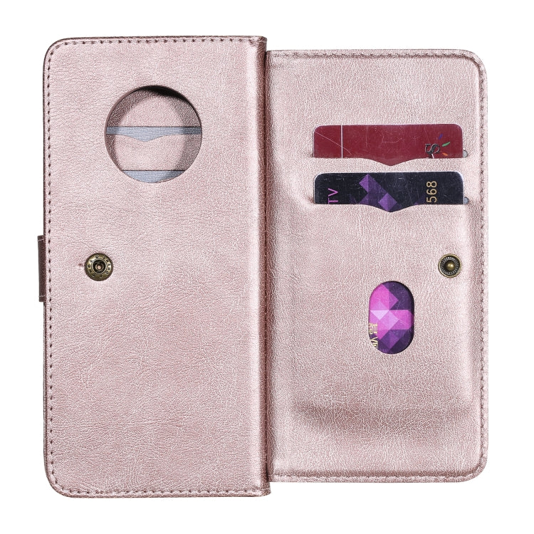 For Huawei Enjoy 20 Plus 5G Multifunctional Magnetic Copper Buckle Horizontal Flip Solid Color Leather Case with 10 Card Slots & Wallet & Holder & Photo Frame
