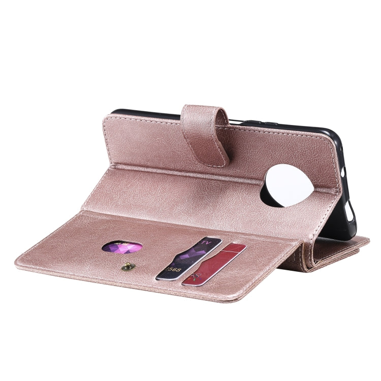 For Huawei Enjoy 20 Plus 5G Multifunctional Magnetic Copper Buckle Horizontal Flip Solid Color Leather Case with 10 Card Slots & Wallet & Holder & Photo Frame