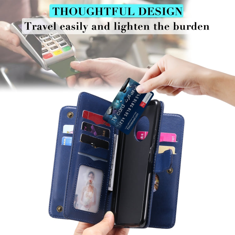 For Huawei Enjoy 20 Plus 5G Multifunctional Magnetic Copper Buckle Horizontal Flip Solid Color Leather Case with 10 Card Slots & Wallet & Holder & Photo Frame