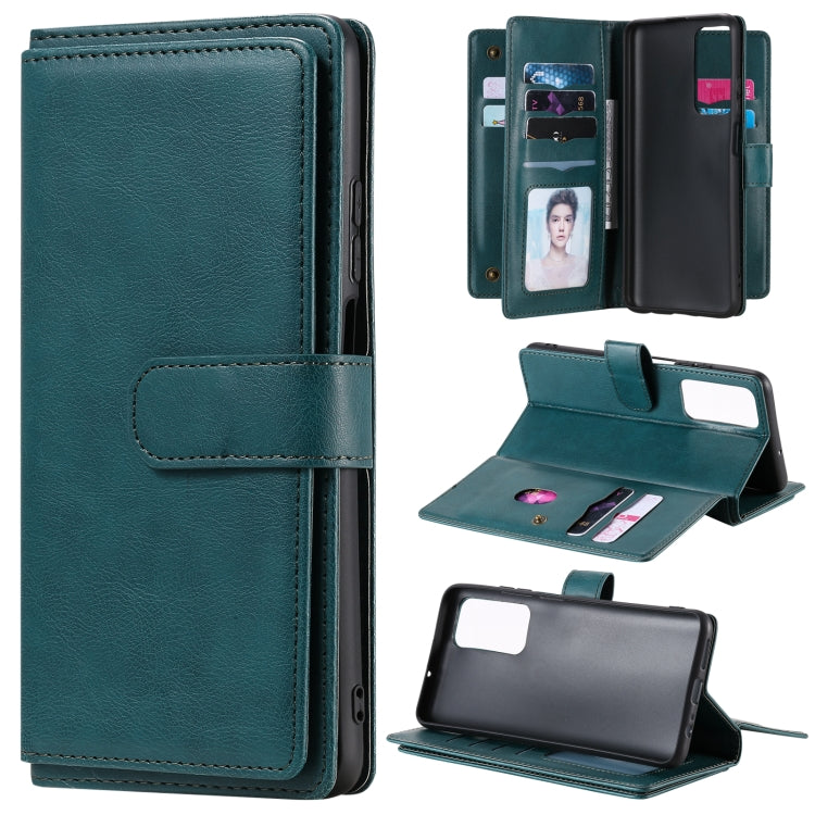 For Huawei Honor Play4 / Maimang 9 Multifunctional Magnetic Copper Buckle Horizontal Flip Solid Color Leather Case with 10 Card Slots & Wallet & Holder & Photo Frame