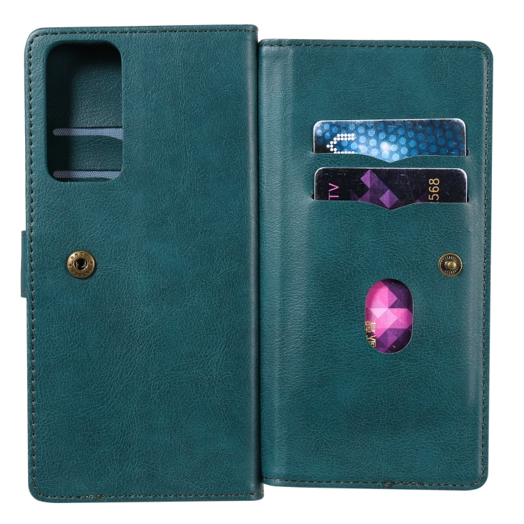 For Huawei Honor Play4 / Maimang 9 Multifunctional Magnetic Copper Buckle Horizontal Flip Solid Color Leather Case with 10 Card Slots & Wallet & Holder & Photo Frame