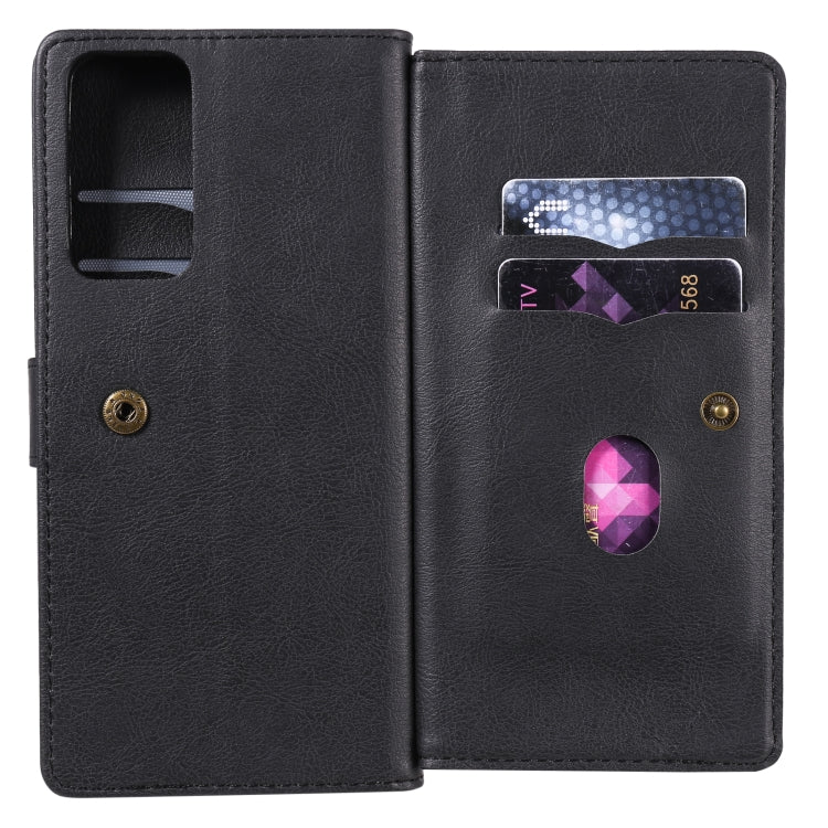 For Huawei Honor Play4 / Maimang 9 Multifunctional Magnetic Copper Buckle Horizontal Flip Solid Color Leather Case with 10 Card Slots & Wallet & Holder & Photo Frame