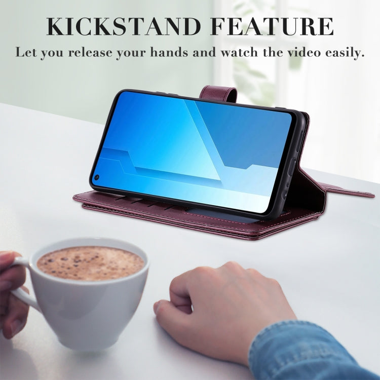 For Huawei Honor Play4 / Maimang 9 Multifunctional Magnetic Copper Buckle Horizontal Flip Solid Color Leather Case with 10 Card Slots & Wallet & Holder & Photo Frame
