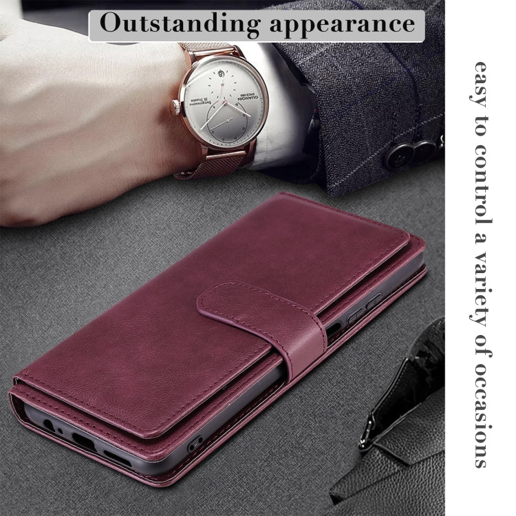 For Huawei Honor Play4 / Maimang 9 Multifunctional Magnetic Copper Buckle Horizontal Flip Solid Color Leather Case with 10 Card Slots & Wallet & Holder & Photo Frame