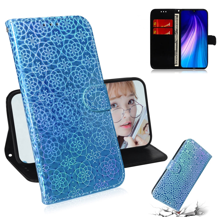 For Xiaomi Redmi Note 8 Solid Color Colorful Magnetic Buckle Horizontal Flip PU Leather Case with Holder & Card Slots & Wallet & Lanyard