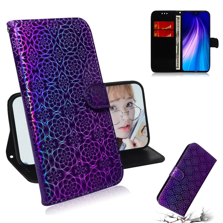 For Xiaomi Redmi Note 8 Solid Color Colorful Magnetic Buckle Horizontal Flip PU Leather Case with Holder & Card Slots & Wallet & Lanyard