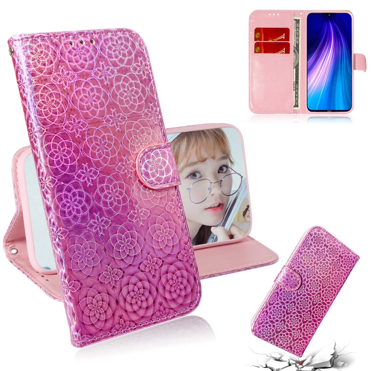 For Xiaomi Redmi Note 8 Solid Color Colorful Magnetic Buckle Horizontal Flip PU Leather Case with Holder & Card Slots & Wallet & Lanyard