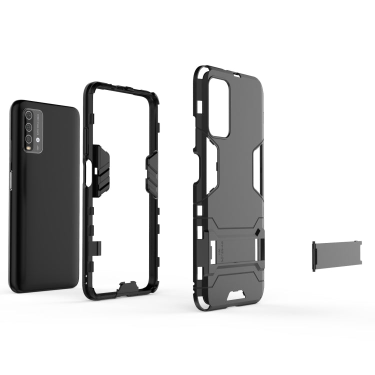 For Xiaomi Redmi Note 9 4G PC + TPU Shockproof Protective Case with Holder