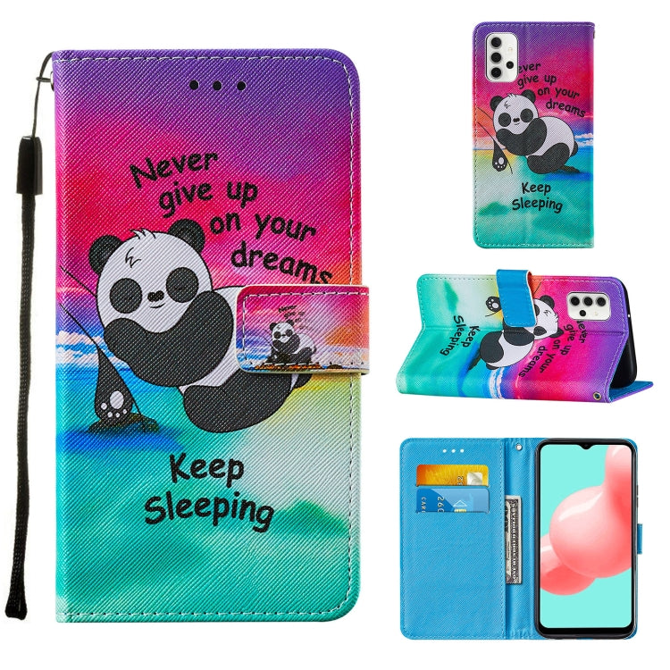 For Samsung Galaxy A32 5G Cross Texture Painting Pattern Horizontal Flip Leather Case with Holder & Card Slots & Wallet & Lanyard