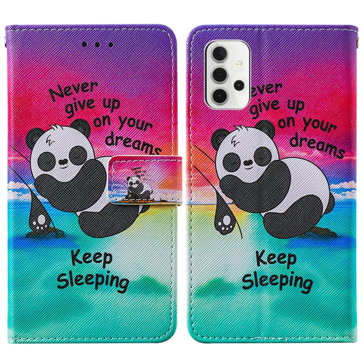 For Samsung Galaxy A32 5G Cross Texture Painting Pattern Horizontal Flip Leather Case with Holder & Card Slots & Wallet & Lanyard