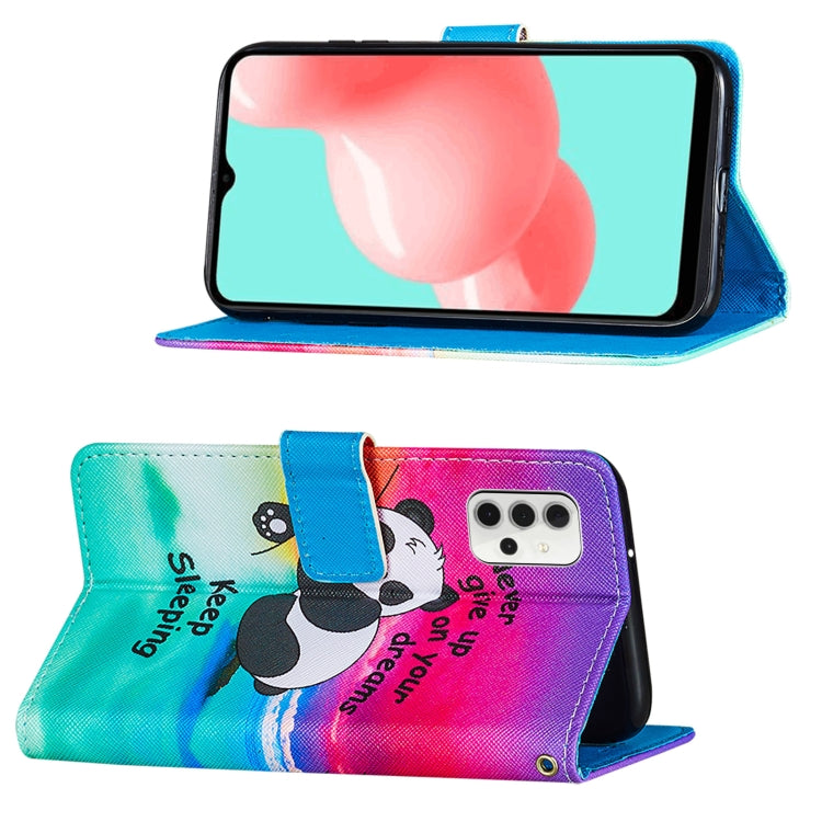 For Samsung Galaxy A32 5G Cross Texture Painting Pattern Horizontal Flip Leather Case with Holder & Card Slots & Wallet & Lanyard