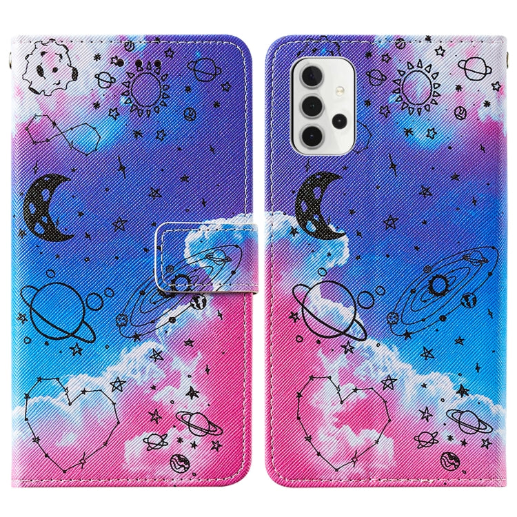 For Samsung Galaxy A32 5G Cross Texture Painting Pattern Horizontal Flip Leather Case with Holder & Card Slots & Wallet & Lanyard