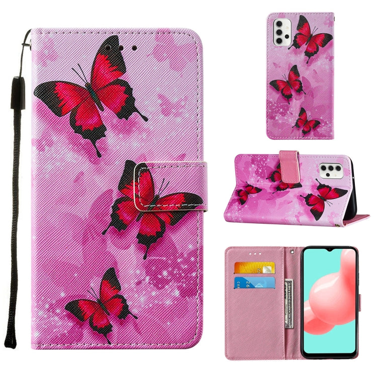 For Samsung Galaxy A32 5G Cross Texture Painting Pattern Horizontal Flip Leather Case with Holder & Card Slots & Wallet & Lanyard