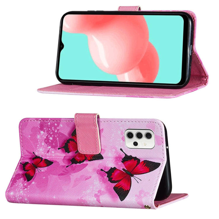 For Samsung Galaxy A32 5G Cross Texture Painting Pattern Horizontal Flip Leather Case with Holder & Card Slots & Wallet & Lanyard