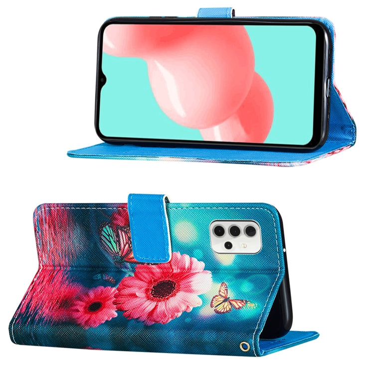 For Samsung Galaxy A32 5G Cross Texture Painting Pattern Horizontal Flip Leather Case with Holder & Card Slots & Wallet & Lanyard
